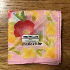 marie claire 花柄 ハンカチ
