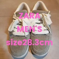 【USED】ZARAザラ MEN'Sレザースニーカー サイズ44(28.3cm)