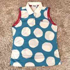 FILAドット柄ノースリーブポロシャツゴルフウェア ‪☆