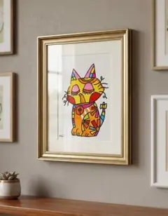原画「おすまし猫」絵画 動物 絵 イラスト