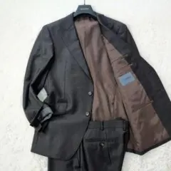 ギンザグローバル　L　チャコール　総裏　2つボタン ビジネススーツ