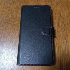手帳型スマホケース 黒 赤