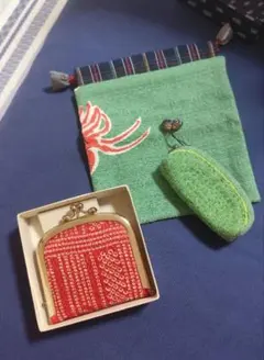 がま口財布と小物入れセット