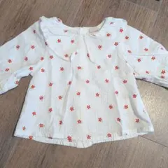 花柄ホワイトシャツ 90cm