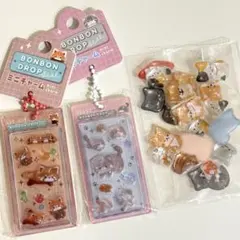ボンボンドロップ ミニチャーム アニマル　マヌルネコ　レッサーパンダ　ボンドロ