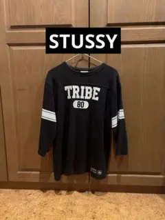 STUSSY TRIBE 80 ロゴ 七分袖 カットソー ブラック