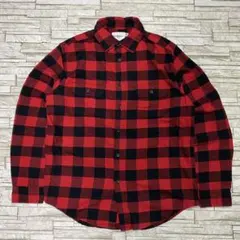 USA古着 フランネルシャツ レッドブラック 2ポケット Goodiellow