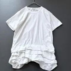 【美品】コムデギャルソン コムコム　AD2017 変形裾フリル Tシャツ 白 Mのサムネイル
