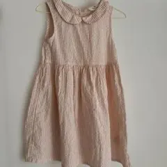 H&M ピンクストライプ ノースリーブワンピース