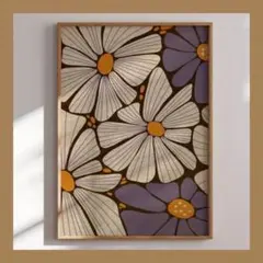 P548アートポスター ミッドセンチュリー インテリア モダン シンプル 花