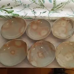 希少】辻陶器研究所 辻輝子 作 銘々皿 小皿 6枚セット 共箱付き 陶芸