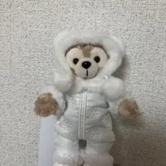 ダッフィー　ホワイトウィンタータイムワンダーズ　ぬいぐるみバッチ