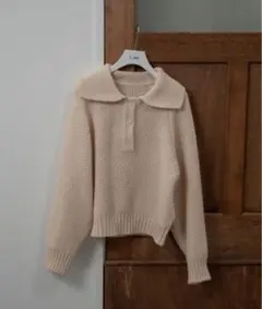 i am big collar button knit ニット