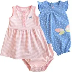 新品 Carter's ベビー服3点セット ワンピース ロンパース80cmのサムネイル