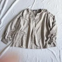 サテン長袖シャツ M