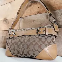 COACH コーチ ソーホー　シグネチャー ワンショルダーバッグ ブラウン