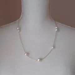 ■展示品の為お値下げ■　コットンパールネックレス