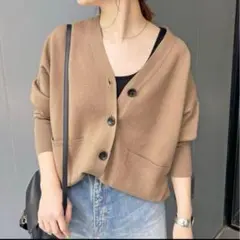 【1度着用のみ美品】 スピックアンドスパン ダブルジャガード ビッグカーディガン Spick & Span ダブルジャガード ビッグカーディガン