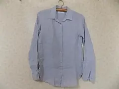 64300　ユニクロ　麻100％　長袖シャツ　グレー　Ｍ