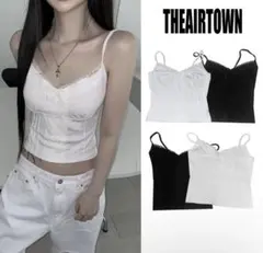 THEAIRTOWN フリル キャミソール ブラック | Mercari