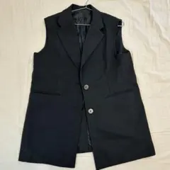 GRL グレイル　サイドスリットミドル丈ジレカラー　ブラック