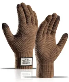 アウトドアグローブ ニットグローブ 二重構造で保温性良い スマホ対応・裏起毛