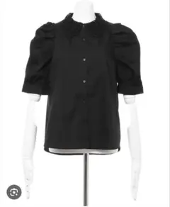 【未使用】INGNI 衿レースパワショル5分袖ブラウス ブラック