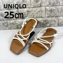 【美品】ユニクロC ナローストラップサンダル　ホワイト　M（25㎝）のサムネイル