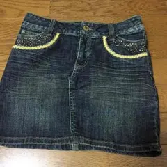 ビジュー付き☆デニムミニスカート