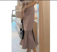 ベルト付きサイドスリットマーメイドスカート[gc148] Mサイズ