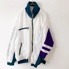 エクストリーム ジャケット スタンドカラー 配色 XL 白 緑 紫 カジュアルのサムネイル
