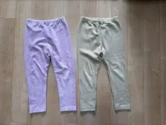 ユニクロ コーデュロイライク レギンス　ピンク　ベージュ　100cm 2点