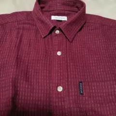 メンズ 長袖シャツ バーガンディ チェック柄 size L