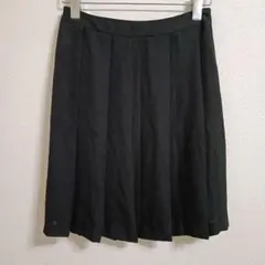 【新品未使用タグ付き】OFUON オフオン/ ひざ丈 プリーツ スカート 黒