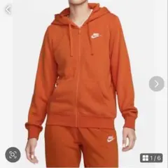 NIKE ナイキ　レディース　トップス　パーカー　オレンジ　L 長袖　裏起毛