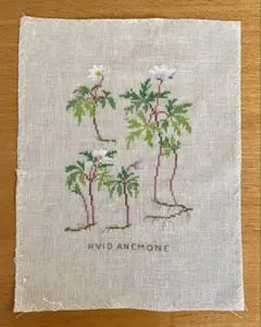 クロスステッチ完成品　バッグ　雪だるまさん　フレメ　　ハンドメイド刺繍 刺繍 クロスステッチのおしゃれなアレンジ・飾り方のインテリア実例