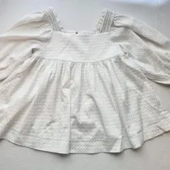 Ballsey ジャカードシャーリング　パフスリーブブラウス