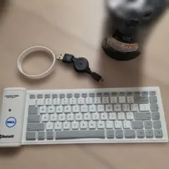 DELL シリコンキーボード　白グレー