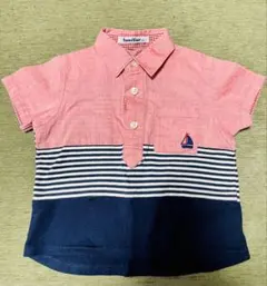 ファミリア　バイカラー　マリンモチーフ　半袖シャツ　80cm