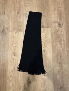Paul Smith ブラック ニットマフラー フリンジ付き