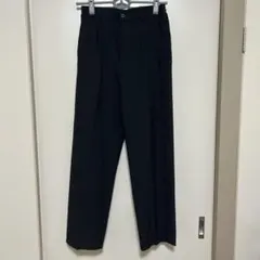 ユニクロ スラックス 黒 XS センタープレス タックワイドパンツ