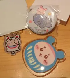 ちいかわ　古本屋　川越もぐもぐ本舗１周年缶バッジだるまなアクスタ犬張り子チャーム