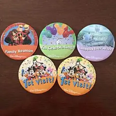 送料込 缶バッジ ディズニー ☆ディズニーワールドの袋付き☆