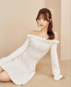 《新品未使用》Darich オフショルダーフリルニットミニワンピース FREE