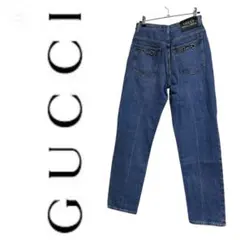 【極美品】GUCCI　グッチ ホースビット コットン デニムパンツ 26 ブルーのサムネイル