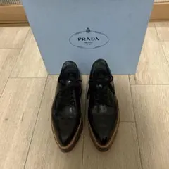 PRADA ブラック レザー 厚底靴