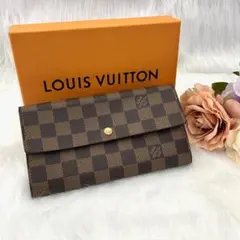 美品 ルイヴィトン ダミエ ポルトフォイユ・サラ 二つ折り長財布 ユニセックス