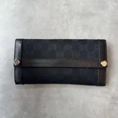 GUCCI GG Canvas Bifold Long Wallet BLACK