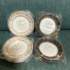 アラベスクフォトフレーム ゴールド ブラック 4個セット　seria セリア