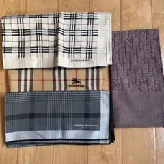 バーバリー他 ブランドハンカチ 4枚 セット